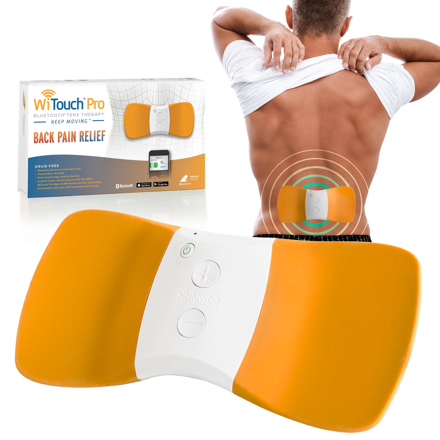 WiTouch Pro TENS Unit for Back Pain Relief