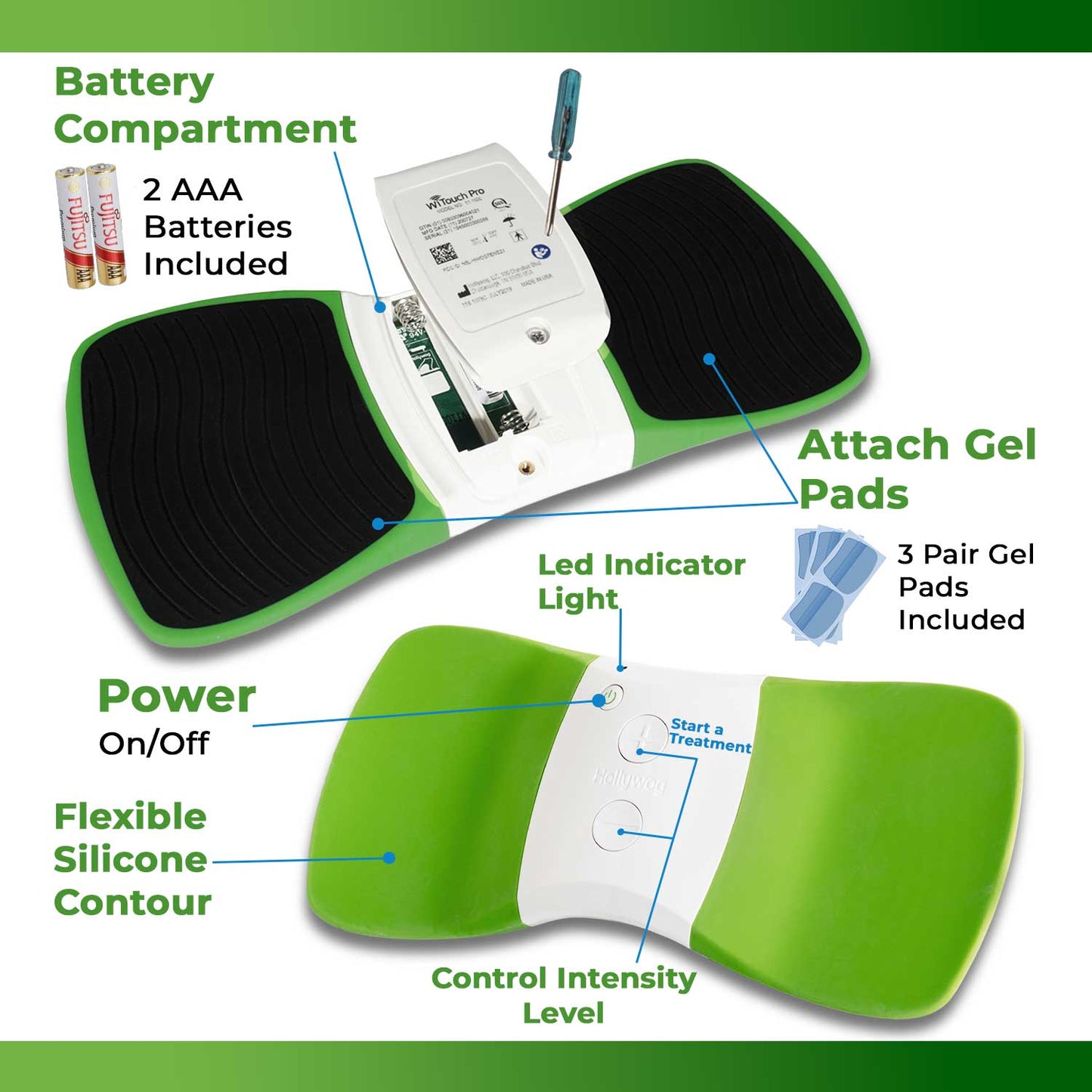 WiTouch Pro TENS Unit for Back Pain Relief